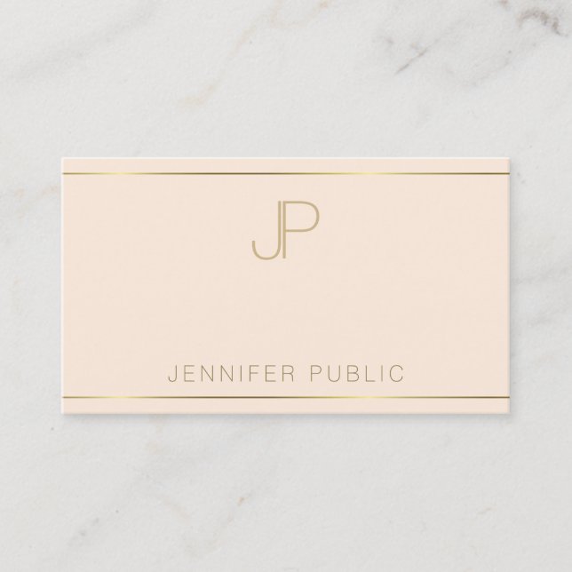 Modern Professional Monogram Elegant Template Business Card (Front)
