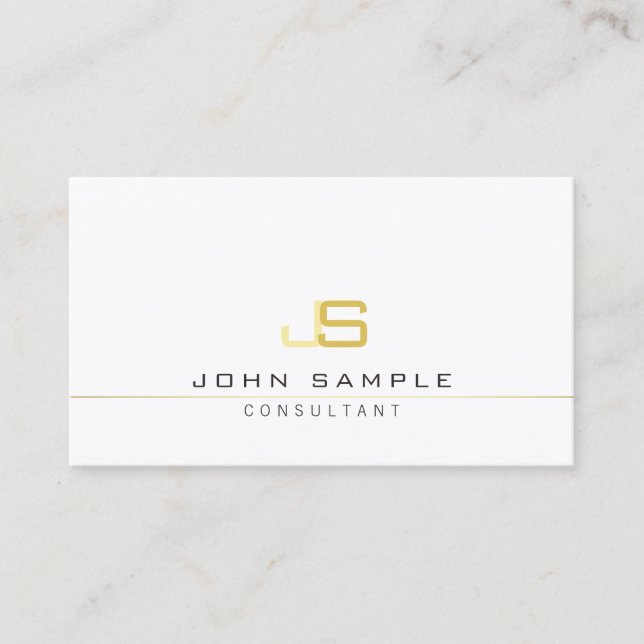 Modern Professional Monogram Elegant Template Business Card (Front)