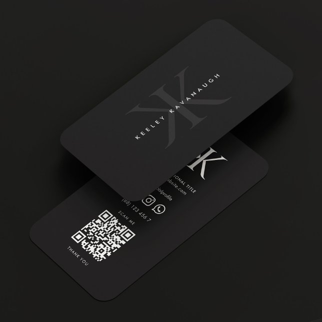 Modern Professional Monogram K Logo Dark Grey Business Card (Modern Professional Monogram K Logo Dark Grey Business Card
)