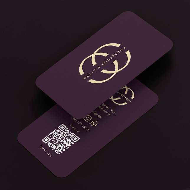 Modern Professional Monogram Logo O Luxury Purple Business Card (Modern Professional Monogram Logo O Luxury Purple Business Card
)