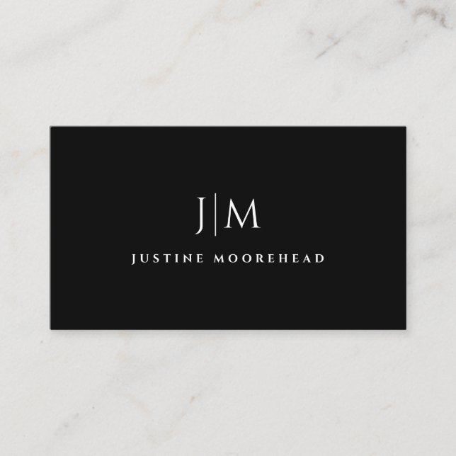Modern Professional Monogram Minimalist  Business Card (Front)