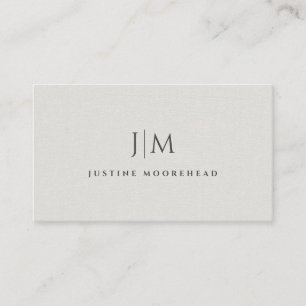 Modern Professional Monogram Minimalist Grey Business Card