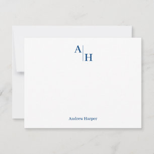 Modern Professional Monogram Navy Blue Card