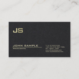 Modern Professional Monogram Premium Deep Black Business Card