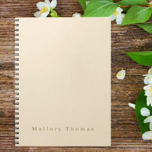 Modern Professional Monogrammed Minimalist Ivory Notebook