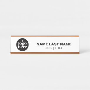 Modern Professional Name Title Business Logo Desk Name Plate