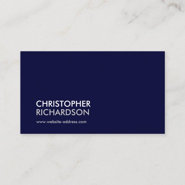 MODERN PROFESSIONAL Navy Blue Business Card (Front)