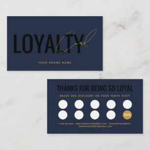 Modern professional navy blue customer loyalty card