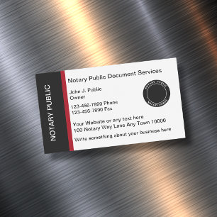 Modern Professional Notary Public Magnetic Business Card