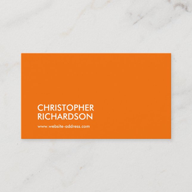 MODERN PROFESSIONAL Orange Business Card (Front)