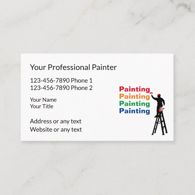 Modern Professional Painter Business Cards (Front)