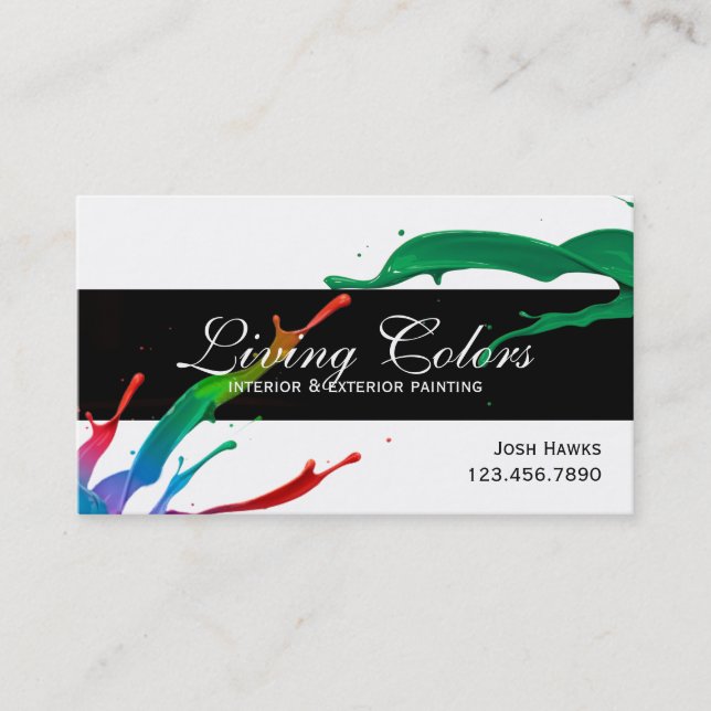 Modern Professional Painting Company Business Card (Front)