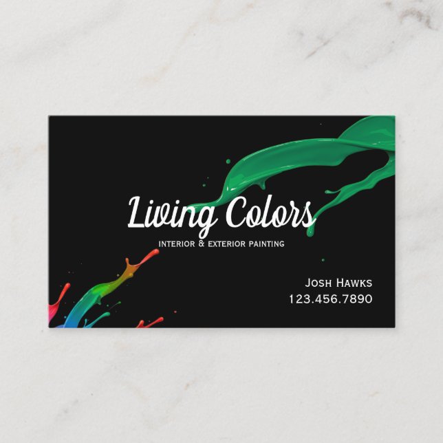 Modern Professional Painting Company Business Card (Front)