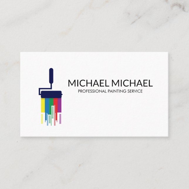 Modern Professional Painting Service Decoration Business Card (Front)