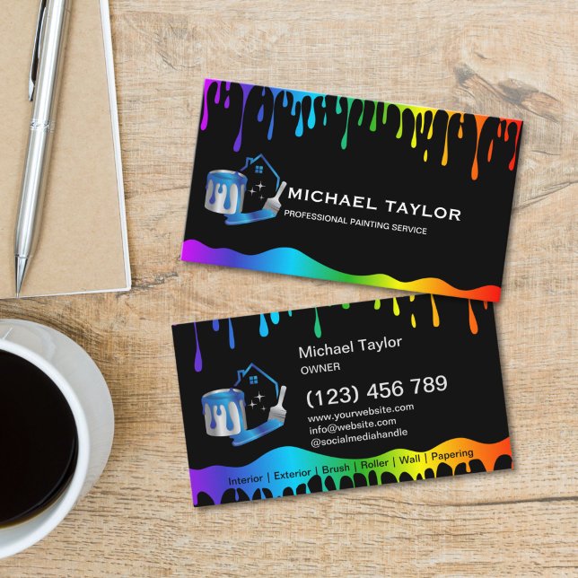 Modern Professional Painting Service Decoration Business Card (Modern Professional Painting Service Decoration Business Card)