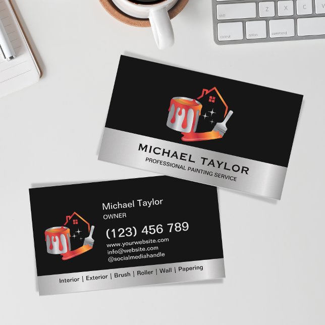 Modern Professional Painting Service Decoration Business Card (Creator Uploaded)