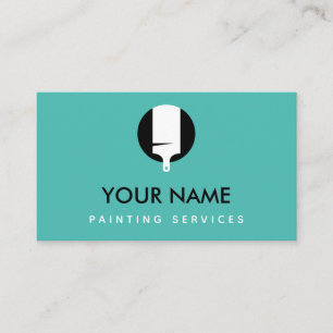 Modern Professional Painting Service Minimal Brush Business Card