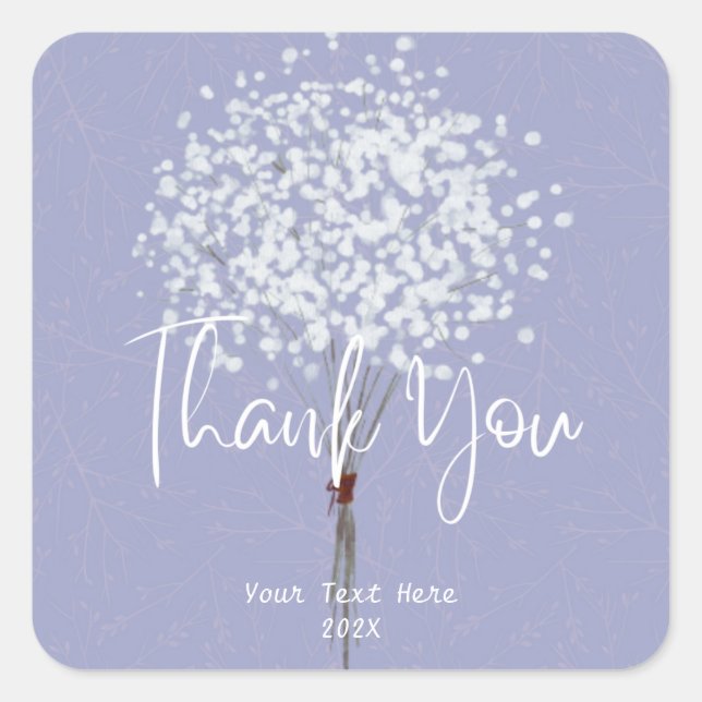 Modern Professional Pastel Thank You Square Sticker (Front)