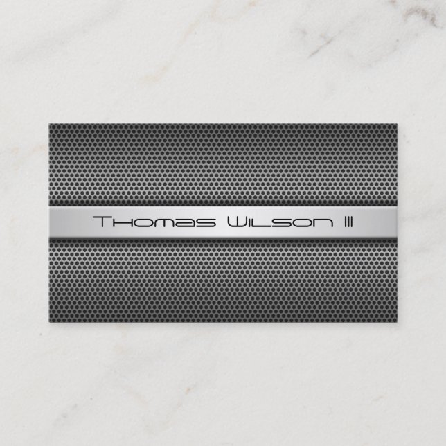 Modern Professional Perforated Metal Business Card (Front)