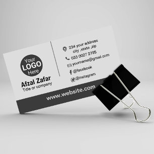 Modern professional personalised logo,name address business card