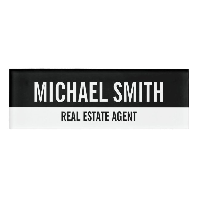 Modern Professional Personalised Name Tag (Front)
