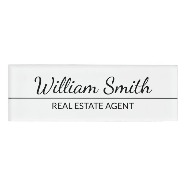 Modern Professional Personalised Name Tag (Front)
