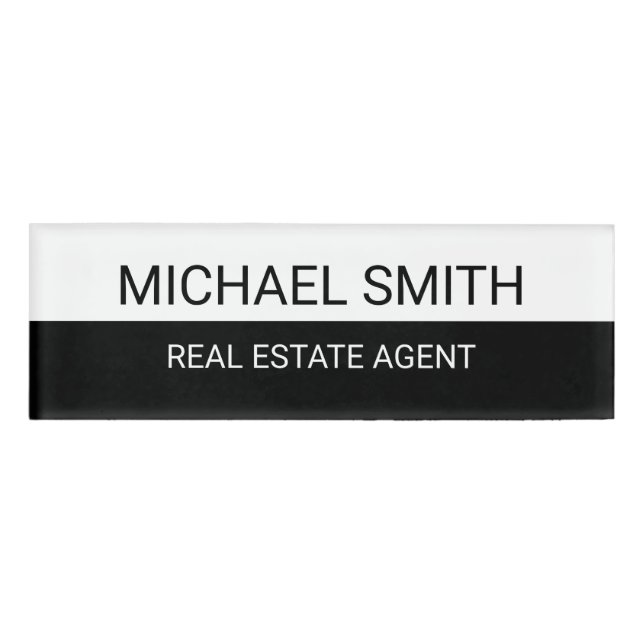 Modern Professional Personalised Name Tag (Front)