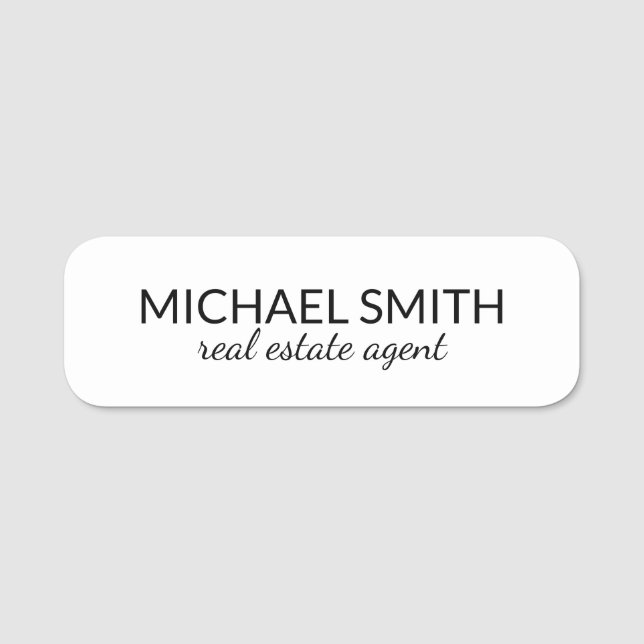 Modern Professional Personalised Name Tag (Front)