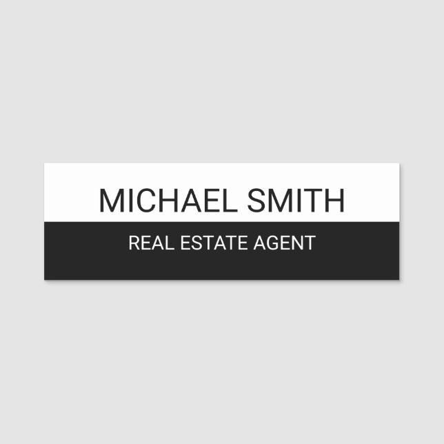 Modern Professional Personalised Name Tag (Front)