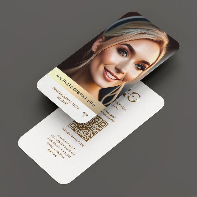 Modern Professional Photo Elegant White Gold Business Card (Modern Professional Photo Elegant White Gold Business Card
)