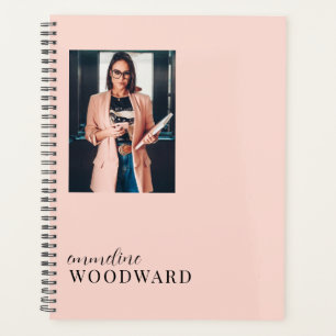 Modern Professional Photo Peach Pink Personalised Planner