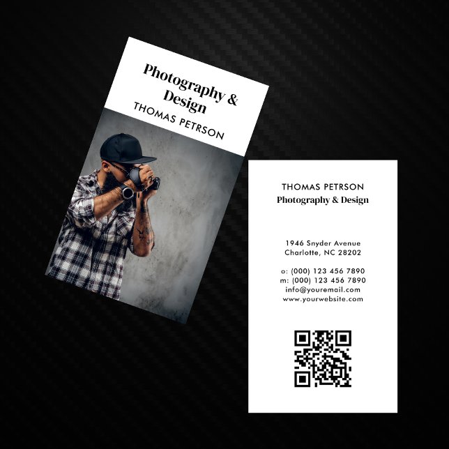Modern & Professional Photographer QR Code Business Card (Creator Uploaded)