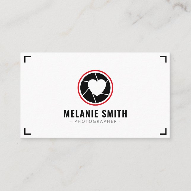 Modern professional photographer shutter logo business card (Front)