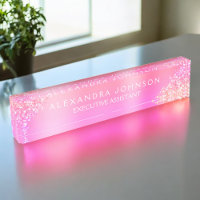 Modern Professional Pink Orange Sparkle Glitter