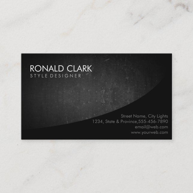 Modern Professional Plain Black Chalkboard Business Card (Front)