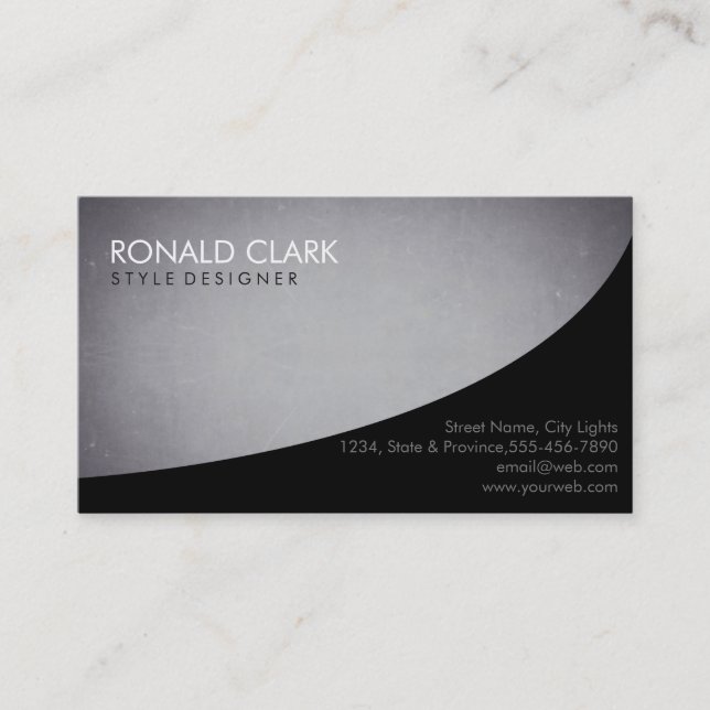 Modern Professional Plain Black Chalkboard Business Card (Front)
