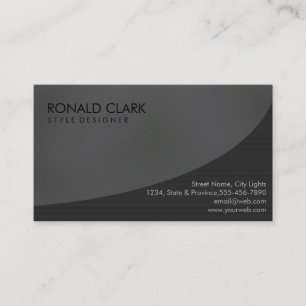 Modern Professional Plain Black Grey SimpleElegant Business Card