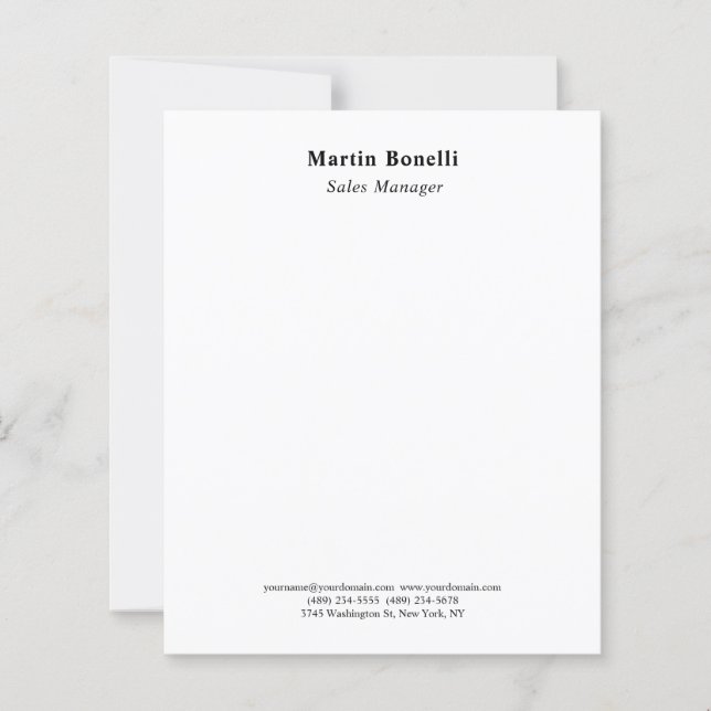 Modern Professional Plain Black & White Classical (Front)