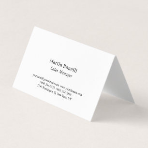 Modern Professional Plain Black & White Classical Business Card