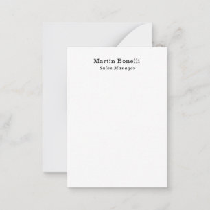 Modern Professional Plain Black & White Classical Card