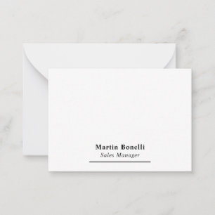 Modern Professional Plain Black & White Classical Card