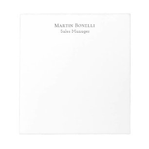 Modern Professional Plain Black & White Classical Notepad