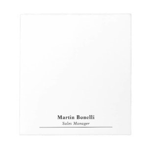 Modern Professional Plain Black & White Classical Notepad
