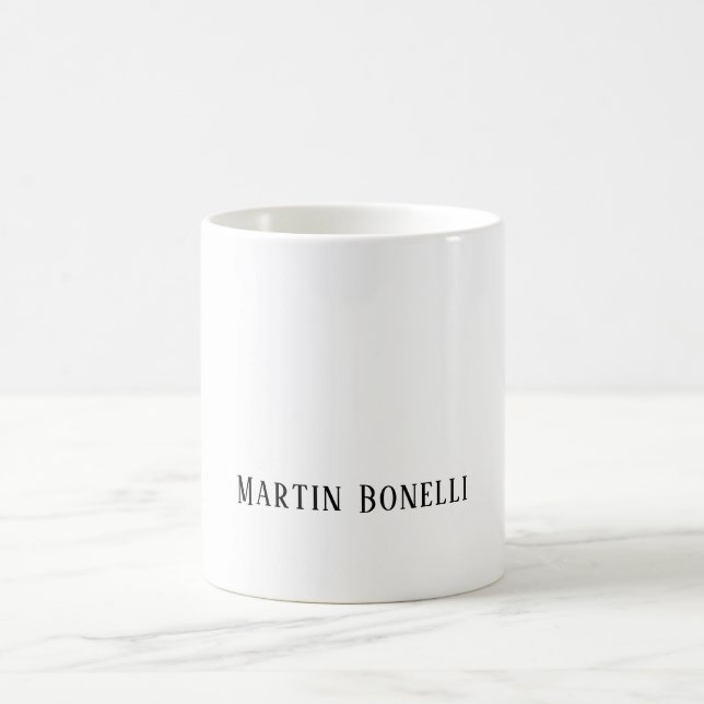 Modern Professional Plain Black & White Serif Font Coffee Mug (Center)