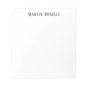 Modern Professional Plain Black & White Serif Font Notepad