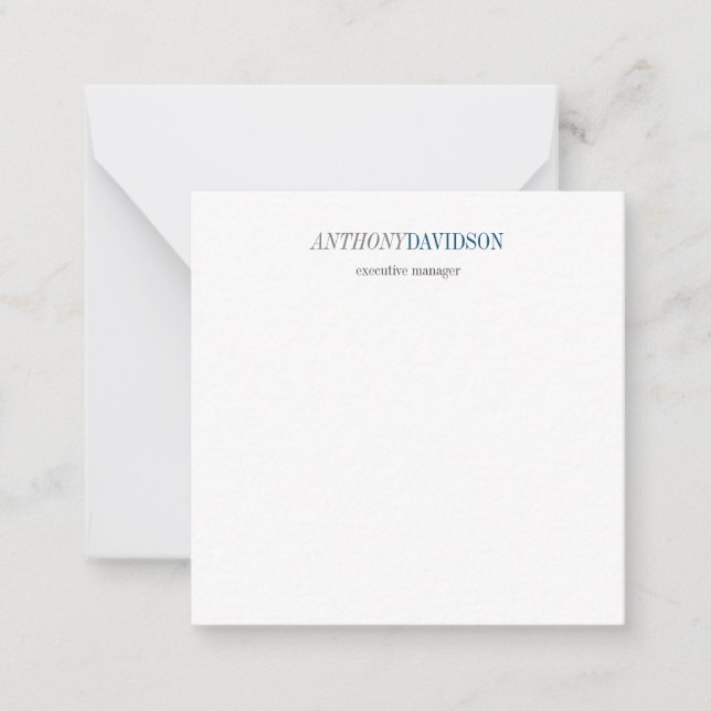 Modern Professional Plain Minimalist Card (Front)