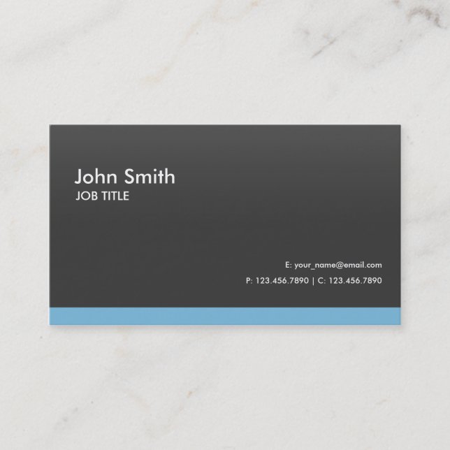 Modern Professional Plain Simple Black Business Card (Front)
