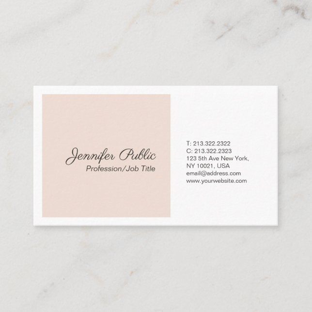 Modern Professional Plain Simple Elegant Colours Business Card (Front)