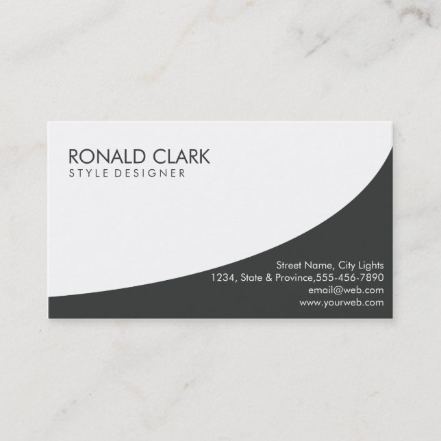 Modern Professional Plain Simple White Elegant Business Card (Front)