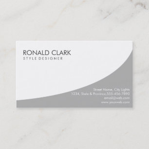 Modern Professional Plain White Grey Automotive Business Card